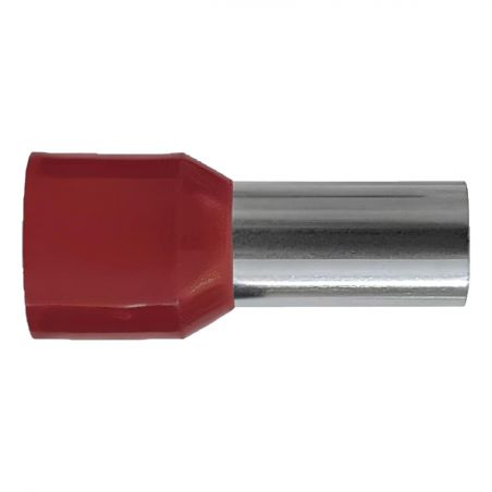 Sachet de 100 embouts de câblage pour fil souple section 35mm² - Rouge - collerette isolante