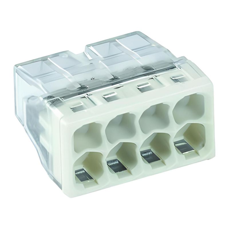 2273-208 Wago - Boite de 50 bornes de connexion Wago 8 entrées 0,5 à 2,5mm² fil rigide GRIS