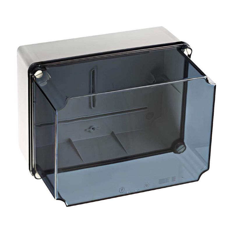 GSLT231 IDE Boite dérivation IP65/IP67 avec bords lisses, couvercle réhaussé transparent dim.241x180x175