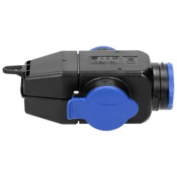 Fiche femelle noir en caoutchouc 2P+T 16A 230V - 3 prises - IP44 - NF