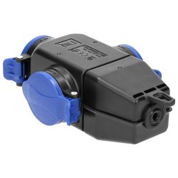Fiche femelle noir en caoutchouc 2P+T 16A 230V - 3 prises - IP44 - NF