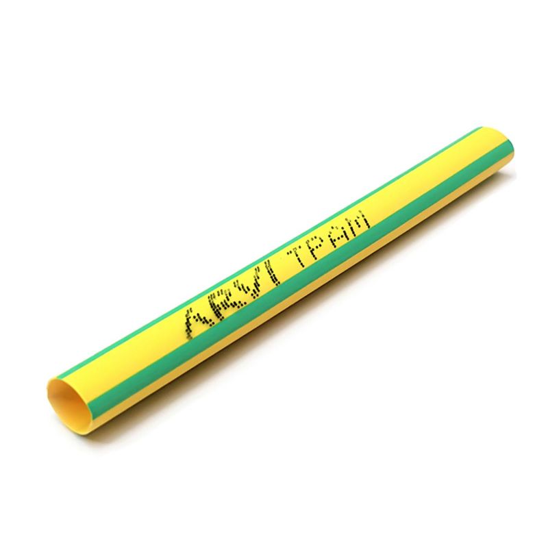 Gaine thermorétractable - 80/40mm - Vert/Jaune - Longueur 1m - Restreint 2:1 - Paroi fine- Arvi TPAM-80.0-V/A