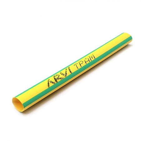 Gaine thermorétractable - 18/9mm - Vert/Jaune - Longueur 1m - Restreint 2:1 - Paroi fine- Arvi TPAM-18.0-V/A