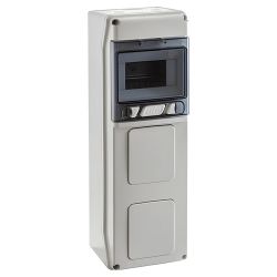 PCSN6PT - Coffret pour prise étanche IP65 - prédécoupage 2 prises - 1 rangée de 6 modules - IDE STAR