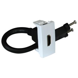 45435SBR Prise HDMI 45x45 avec connecteur filaire femelle - Blanc - Efapel QUADRO45