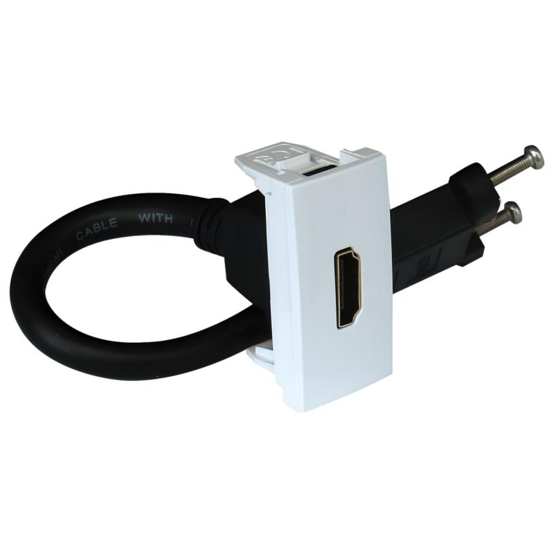 45435SBR Prise HDMI 45x45 avec connecteur filaire femelle - Blanc - Efapel QUADRO45