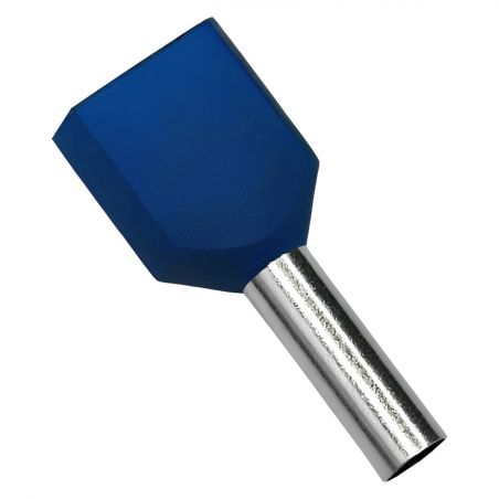 Embouts de câblage DOUBLE pour fil souple section 2,5mm² - Gris - Collerette isolante - Sachet de 100 pièces