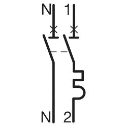 MFN706 Disjoncteur Hager 6A - 1P+N - 3kA - Courbe C - Bornes à vis - 1 module - MFN