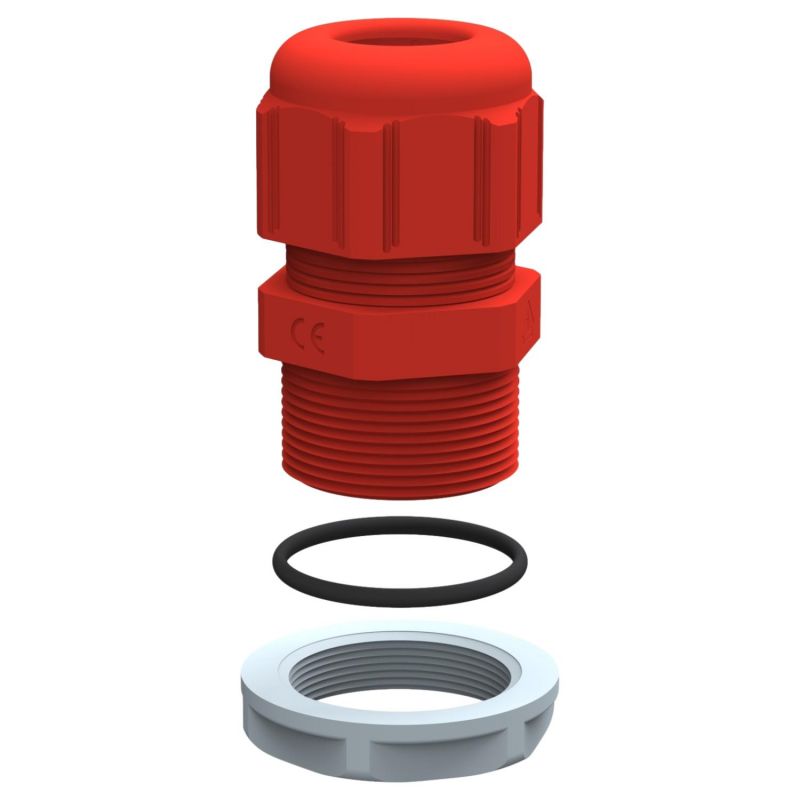 091931 Presse étoupe M20 rouge pour boîte Plexo sécurité incendie rouge RAL 3000 - Filetage ISO - Legrand