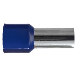 Sachet de 100 embouts de câblage pour fil souple section 50mm² - Bleu - collerette isolante