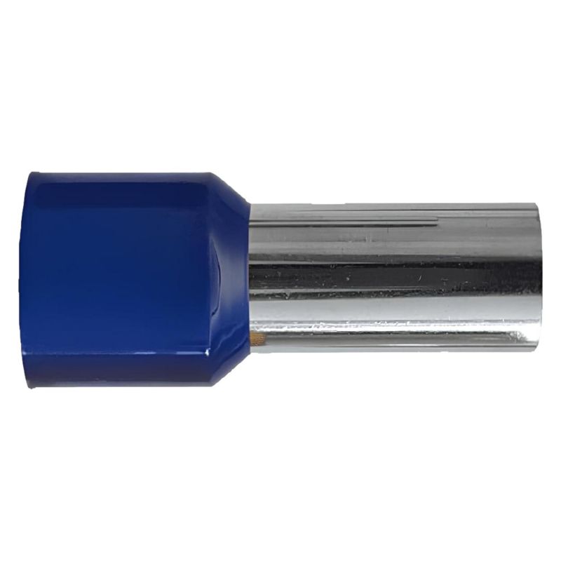 Sachet de 100 embouts de câblage pour fil souple section 50mm² - Bleu - collerette isolante