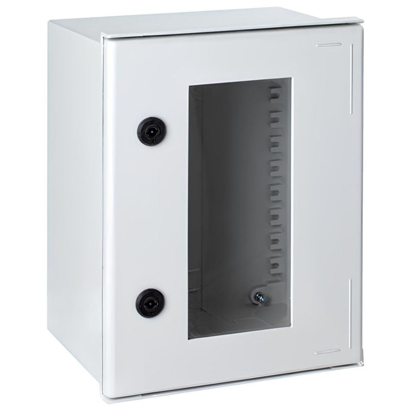 Coffret électrique en polyester étanche IP66 - 400x300x200 - Porte vitrée -IDE