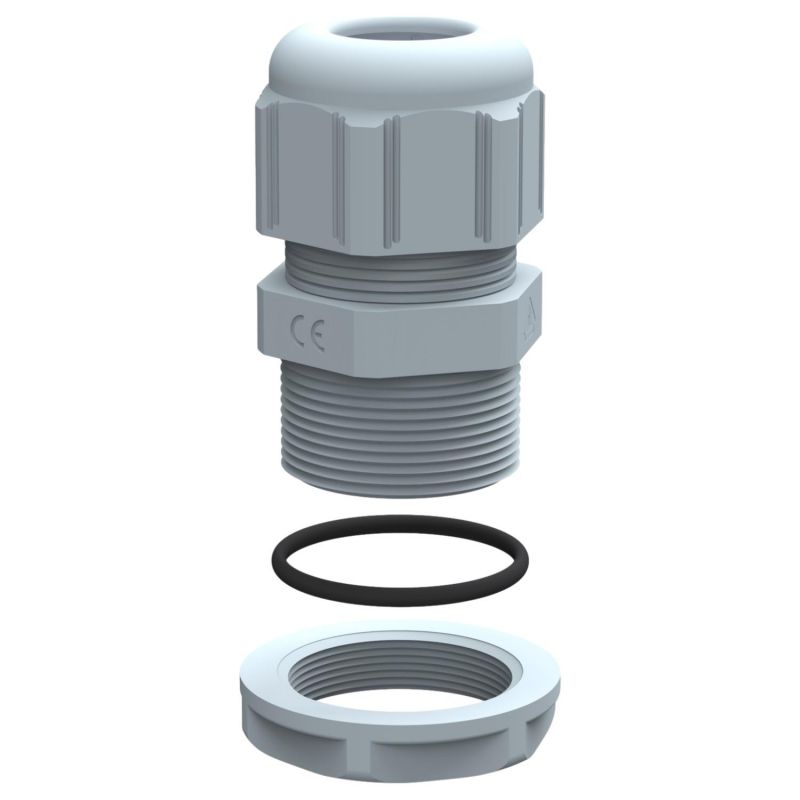 098005 Presse étoupe plastique M25 Legrand - câble diamètre 12 à 18mm - Gris RAL 7001 - Filetage ISO - Étanche IP68