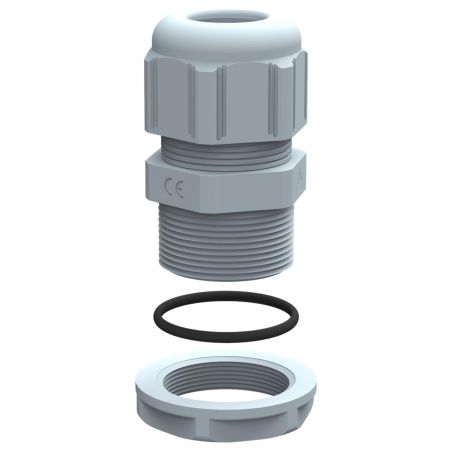098005 Presse étoupe plastique M25 Legrand - câble diamètre 12 à 18mm - Gris RAL 7001 - Filetage ISO - Étanche IP68
