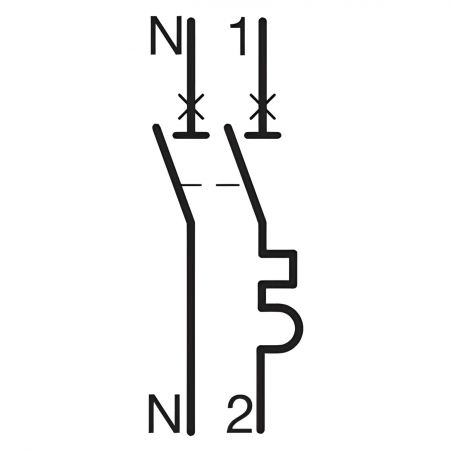 MFN716 Disjoncteur Hager 16A - 1P+N - 3kA - Courbe C - Bornes à vis - 1 module - MFN