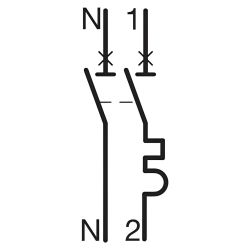 MFN725 Disjoncteur Hager 25A - 1P+N - 3kA - Courbe C - Bornes à vis - 1 module - MFN
