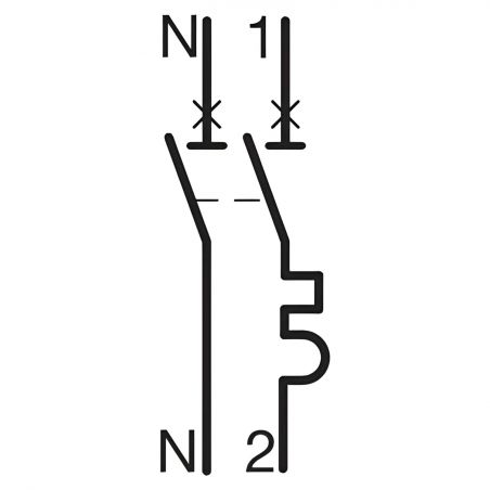 MFN725 Disjoncteur Hager 25A - 1P+N - 3kA - Courbe C - Bornes à vis - 1 module - MFN