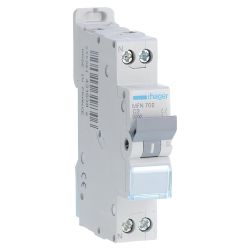 MFN702 Disjoncteur Hager 2A - 1P+N - 3kA - Courbe C - Bornes à vis - 1 module - MFN