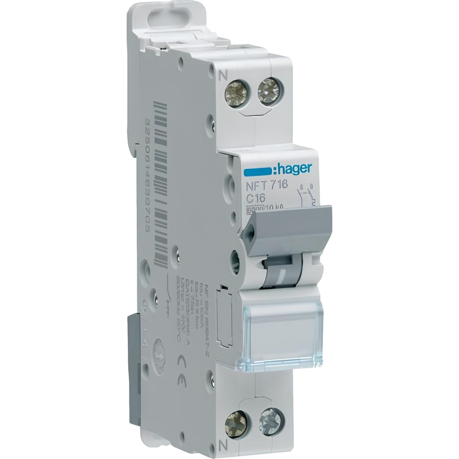 Legrand DNX3 Disjoncteur 1P+N 16A Courbe C 4.5kA – Bornes Automatiques, Protection Fiable Et Compacte 1 Module