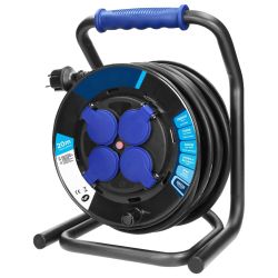 Enrouleur électrique professionnel 20m - étanche IP44 - 4 Prises - Câble HO7RNF 3G2,5mm² - Certifié NF