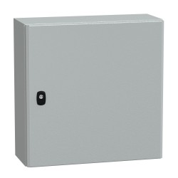 NSYS3D5520P Coffret métallique étanche IP66 - 500x500x200 - plaque fournie - Spacial S3D - Schneider Electric