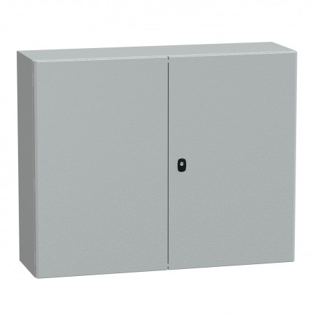 NSYS3D81030DP Coffret métallique étanche IP55 - 800x1000x300 - 2 portes - plaque fournie - Spacial S3D - Schneider Electric