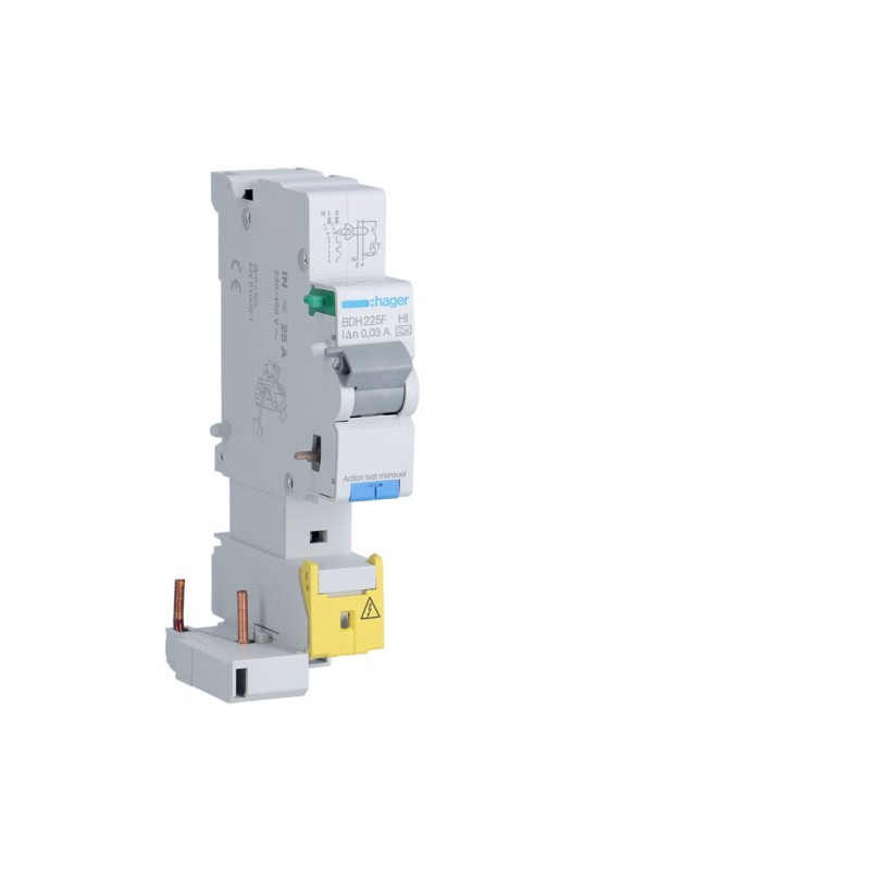 BDH225F Hager Bloc différentiel 1P+N 25A 30mA haute immunité