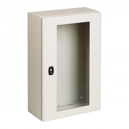 NSYS3DM5415T Coffret métallique étanche IP66 - 500x400x150 - Porte vitrée - Spacial S3D - Schneider Electric