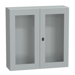 NSYS3D101030DT Coffret métallique étanche IP55 - 1000x1000x300 - Porte vitrée - 2 portes - Spacial S3D - Schneider Electric