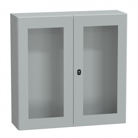 NSYS3D101030DT Coffret métallique étanche IP55 - 1000x1000x300 - Porte vitrée - 2 portes - Spacial S3D - Schneider Electric