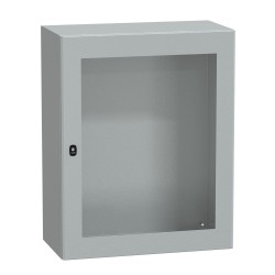 NSYS3D10840T Coffret métallique étanche IP66 - 1000x800x400 - Porte vitrée - Spacial S3D - Schneider Electric