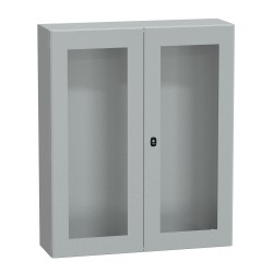 NSYS3D121030DT Coffret métallique étanche IP55 - 1000x1000x300 - Porte vitrée - 2 portes - Spacial S3D - Schneider Electric