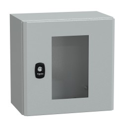 NSYS3D3320T Coffret métallique étanche IP66 - 300x300x200 - Porte vitrée - Spacial S3D - Schneider Electric