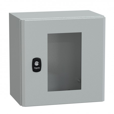 NSYS3D3320T Coffret métallique étanche IP66 - 300x300x200 - Porte vitrée - Spacial S3D - Schneider Electric
