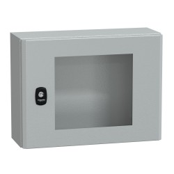 NSYS3D3415T Coffret métallique étanche IP66 - 300x400x150 - Porte vitrée - Spacial S3D - Schneider Electric