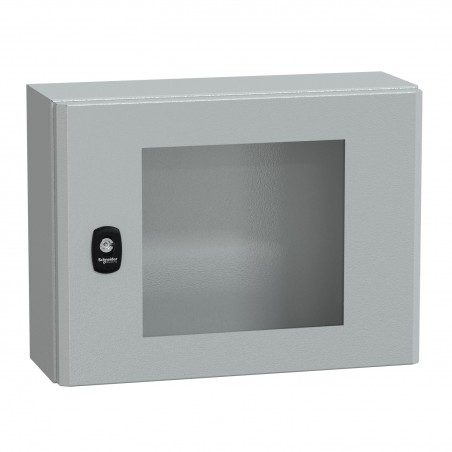 NSYS3D3415T Coffret métallique étanche IP66 - 300x400x150 - Porte vitrée - Spacial S3D - Schneider Electric