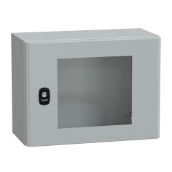 NSYS3D3420T Coffret métallique étanche IP66 - 300x400x200 - Porte vitrée - Spacial S3D - Schneider Electric