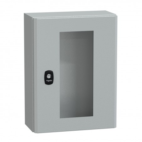 NSYS3D4315T Coffret métallique étanche IP66 - 400x300x150 - Porte vitrée - Spacial S3D - Schneider Electric
