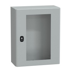 NSYS3D5420T Coffret métallique étanche IP66 - 500x400x200 - Porte vitrée - Spacial S3D - Schneider Electric