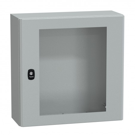 NSYS3D5520T Coffret métallique étanche IP66 - 500x500x200 - Porte vitrée - Spacial S3D - Schneider Electric