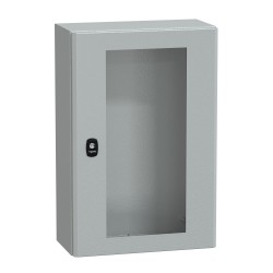 NSYS3D6420T Coffret métallique étanche IP66 - 600x400x200 - Porte vitrée - Spacial S3D - Schneider Electric