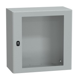 NSYS3D6630T Coffret métallique étanche IP66 - 600x600x300 - Porte vitrée - Spacial S3D - Schneider Electric