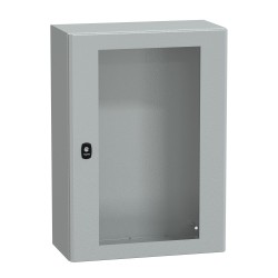 NSYS3D7525T Coffret métallique étanche IP66 - 700x500x250 - Porte vitrée - Spacial S3D - Schneider Electric