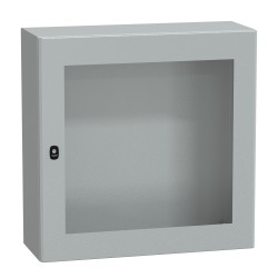 NSYS3D8830T Coffret métallique étanche IP66 - 800x800x300 - Porte vitrée - Spacial S3D - Schneider Electric