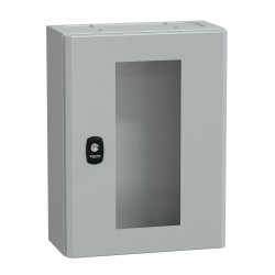 NSYS3DM4315T Coffret métallique étanche IP66 - 400x300x150 - Porte vitrée - Spacial S3D - Schneider Electric