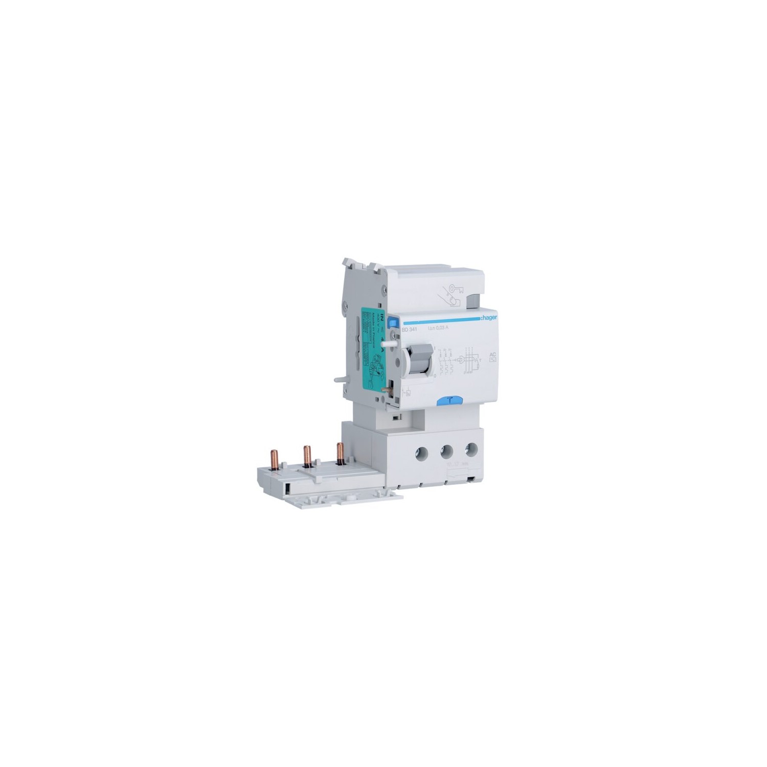 Bloc différenciel 2P 40A 30mA type F Réf. BDF240 HAGER | Cdlelec Bloc différenciel 2P 40A 30mA type F Réf. BDF240 HAGER | Cdlelec