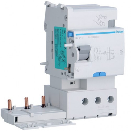BD341 Hager Bloc différentiel 3P 40A 30mA type AC
