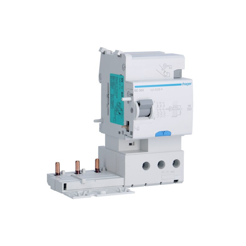 BD363 Hager Bloc différentiel 3P 63A 30mA type haute immunité
