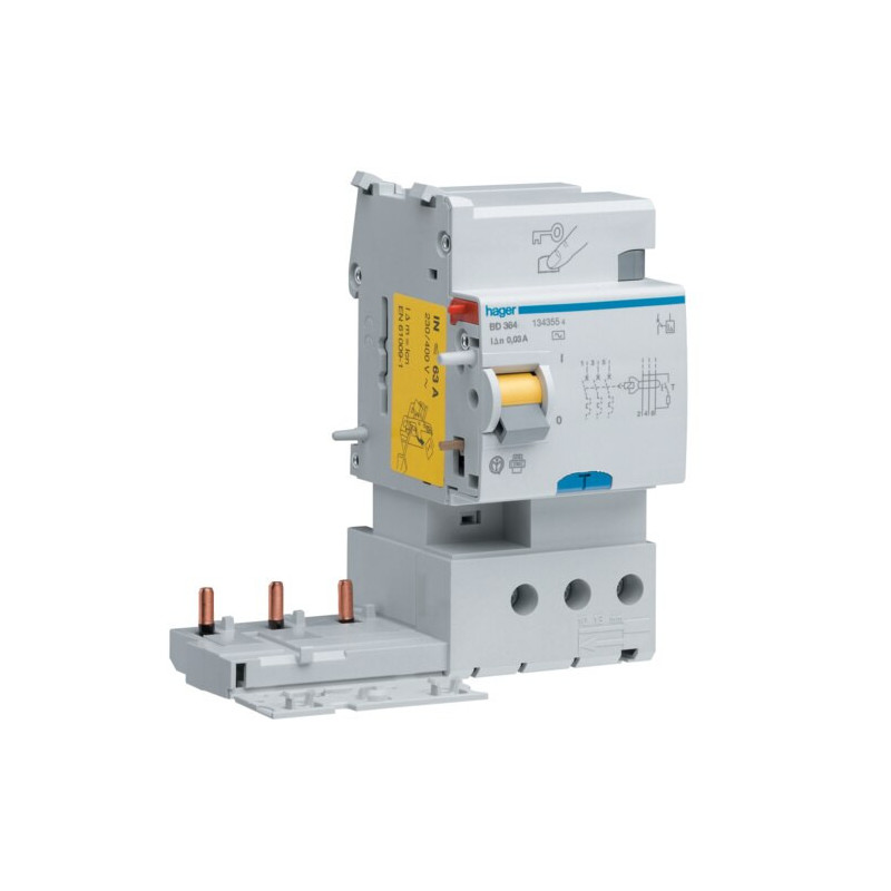BD364 Hager Bloc différentiel 3P 63A 30mA type AC