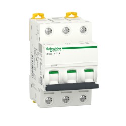 A9F94332 Schneider iC60L disjoncteur triphasé Schneider 32A - 3P - courbe C - 20kA - À vis